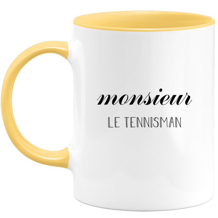 quotedazur - Mug Monsieur Le Tennisman, Idée Cadeau Parfaite pour Amateurs de Tennis, Anniversaires, Noël