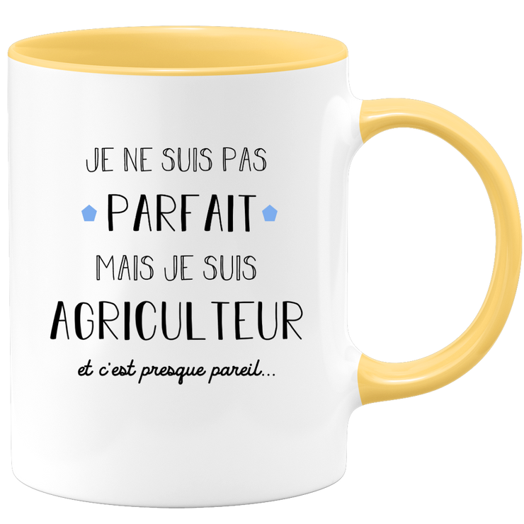 quotedazur - Mug Je Ne Suis Pas Parfait Mais Je Suis Agriculteur  - Cadeau Humour Métier Travail - Idée Cadeau Pot De Départ Chef Mutation - Tasse Cadeau Retraite Noël Au Bureau