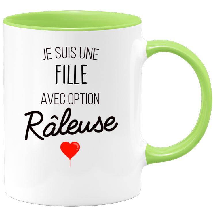 quotedazur - Mug Je Suis Une Fille Avec Option Râleuse - Cadeau Idéal Pour Fille - Cadeau Personnalisé Pour Femme - Cadeau Original Pour Anniversaire Ou Noël