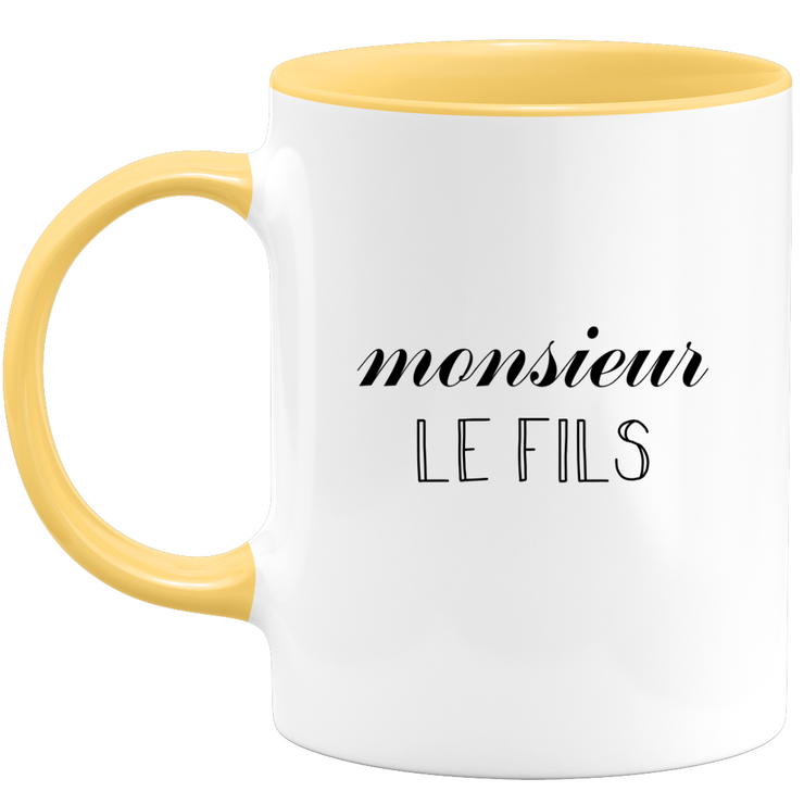 quotedazur - Mug Monsieur Le Fils Idéal pour Cadeau Famille, Anniversaire, Noël