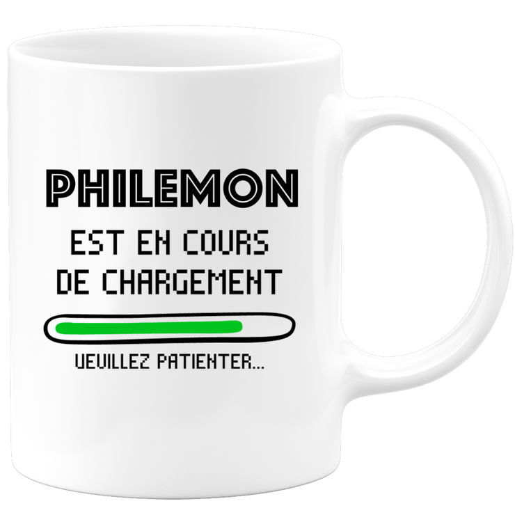 quotedazur - Mug Philemon Est En Cours De Chargement Veuillez Patienter - Cadeau Philemon Prénom Homme Personnalisé - Cadeau Annniversaire Noël Adolescent Collègue