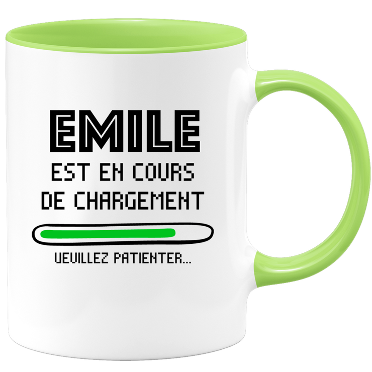 quotedazur - Mug Emile Est En Cours De Chargement Veuillez Patienter - Cadeau Emile Prénom Homme Personnalisé - Cadeau Annniversaire Noël Adolescent Collègue