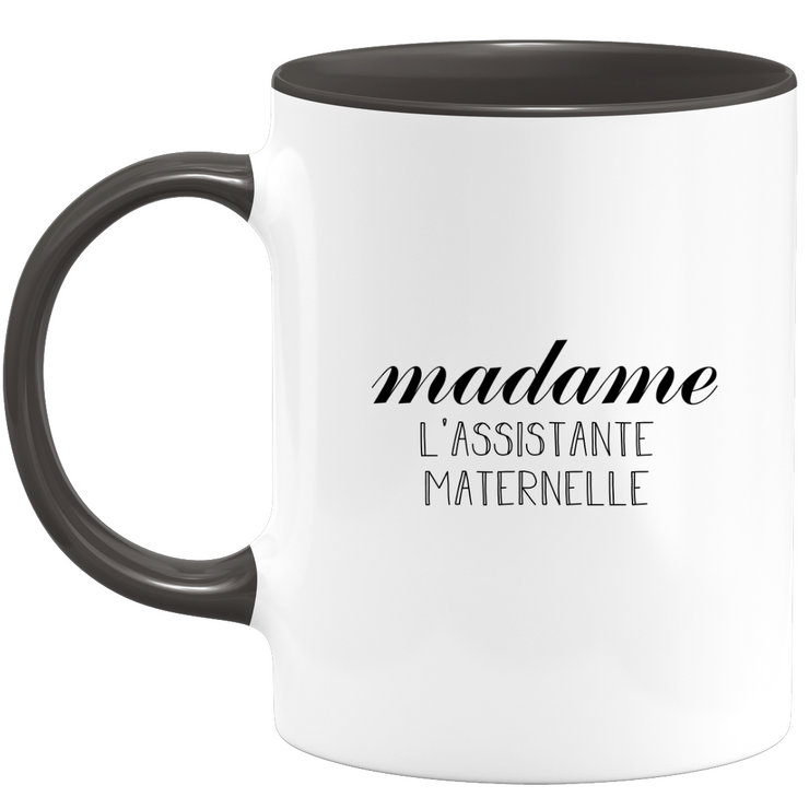 quotedazur - Mug Madame L'Assistante Maternelle - Cadeau Pour Assistante maternelle - Cadeau Personnalisé Pour Femme - Cadeau Original Anniversaire Ou Noël