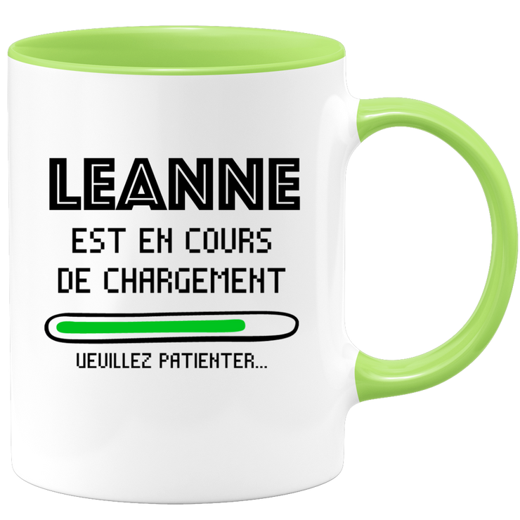 quotedazur - Mug Leanne Est En Cours De Chargement Veuillez Patienter - Cadeau Leanne Prénom Femme Personnalisé - Cadeau Annniversaire Noël Adolescent Collègue