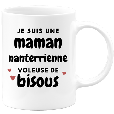 quotedazur - Mug Je Suis Une Maman Nanterrienne Voleuse De Bisous - Cadeau Pour Nanterrienne - Cadeau Personnalisé Pour Femme - Cadeau Original Pour Anniversaire, Noël, Future Maman Naissance