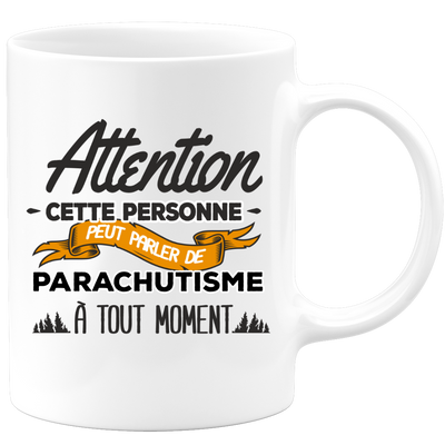 quotedazur - Mug Cette Personne Peut Parler De Parachutisme À Tout Moment - Cadeau Humour Sport - Idée Cadeau Original Parachutiste   - Tasse Parachutisme - Anniversaire Ou Noël