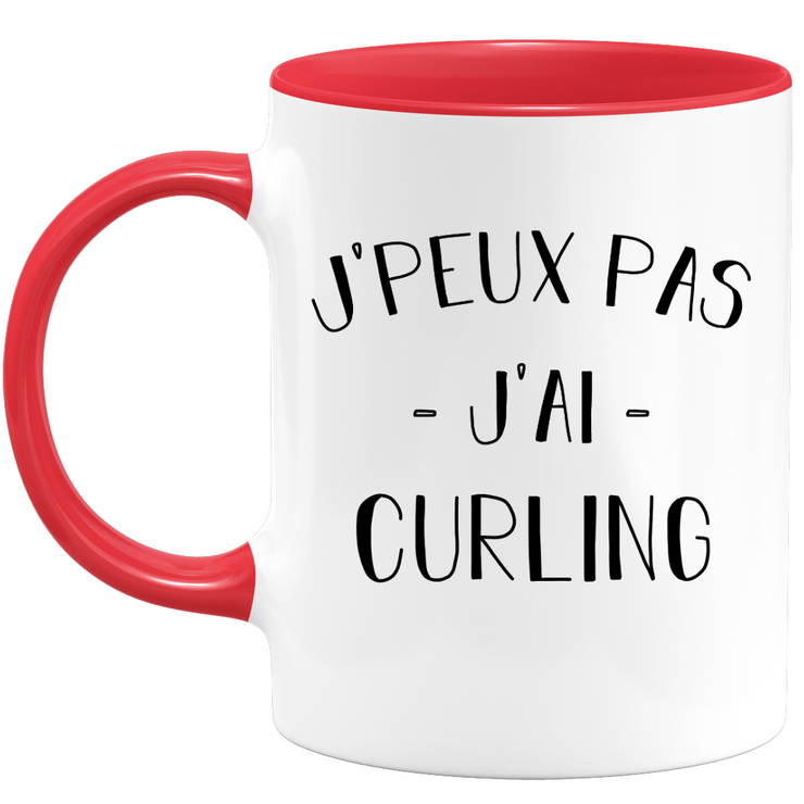 quotedazur - Mug Je Peux Pas J'ai Curling - Cadeau Humour Sport - Idée Cadeau Original - Tasse Curling - Idéal Pour Anniversaire Ou Noël