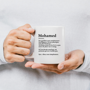 quotedazur - Mug Définition Prénom Mohamed Dieu Tout Simplement - Cadeau Humour Prénom - Idée Cadeau Famille Saint Valentin - Tasse Prénom Mohamed