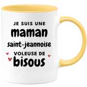 quotedazur - Mug Je Suis Une Maman Saint-Jeannoise Voleuse De Bisous - Cadeau Pour Saint-Jeannoise - Cadeau Personnalisé Pour Femme - Cadeau Original Pour Anniversaire, Noël, Future Maman Naissance