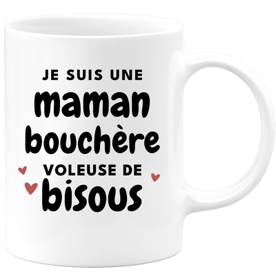 quotedazur - Mug Je Suis Une Maman Bouchère Voleuse De Bisous - Cadeau Fête Des Mères Original - Idée Cadeau Pour Anniversaire Maman - Cadeau Pour Future Maman Naissance