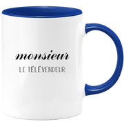 quotedazur - Mug Monsieur Le Televendeur - Cadeau Humour Métier Travail  - Idée Cadeau Televendeur Pot De Départ Chef Mutation - Tasse Cadeau Retraite Noël Au Bureau