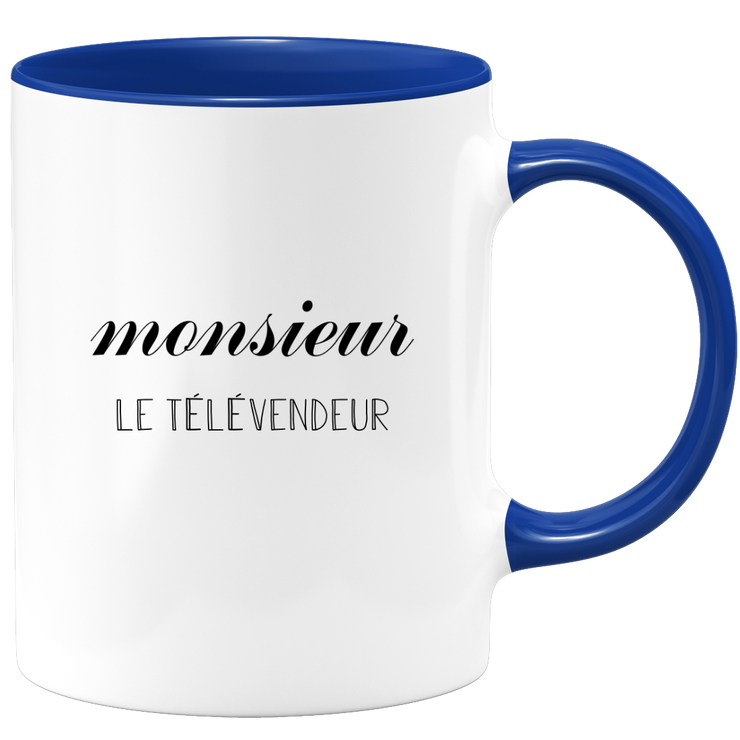 quotedazur - Mug Monsieur Le Televendeur - Cadeau Humour Métier Travail  - Idée Cadeau Televendeur Pot De Départ Chef Mutation - Tasse Cadeau Retraite Noël Au Bureau