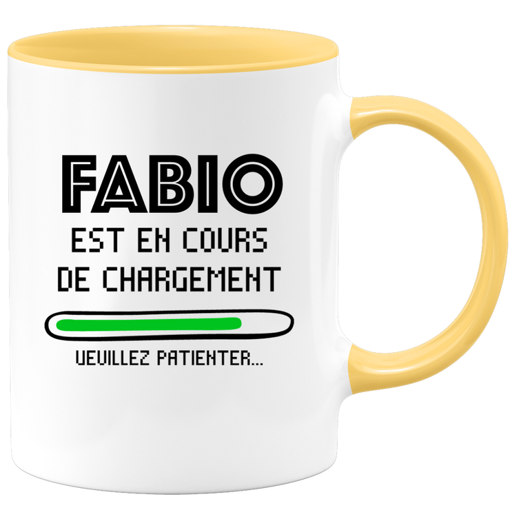 quotedazur - Mug Fabio Est En Cours De Chargement Veuillez Patienter - Cadeau Fabio Prénom Homme Personnalisé - Cadeau Annniversaire Noël Adolescent Collègue