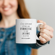 Justine gift mug - complicated to be a princess and a justine - Personalized first name gift Birthday woman Christmas departure colleague