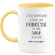 Sana gift mug - complicated to be a princess and a sana - Personalized first name gift Birthday woman Christmas departure colleague