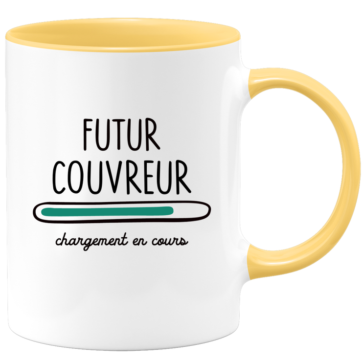 quotedazur - Mug Futur Couvreur Chargement En Cours - Cadeau Humour Métier Travail  - Idée Cadeau Couvreur Pot De Départ Chef Mutation - Tasse Cadeau Noël Bureau