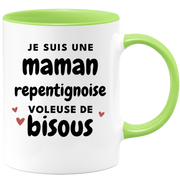 quotedazur - Mug Je Suis Une Maman Repentignoise Voleuse De Bisous - Cadeau Pour Repentignoise - Cadeau Personnalisé Pour Femme - Cadeau Original Pour Anniversaire, Noël, Future Maman Naissance