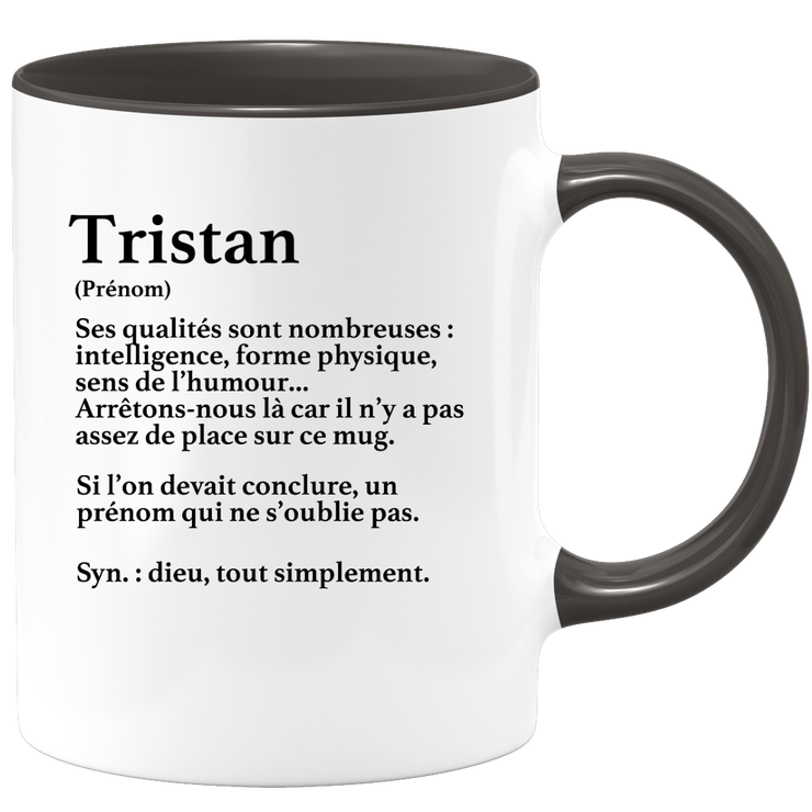 quotedazur - Mug Définition Prénom Tristan Dieu Tout Simplement - Cadeau Humour Prénom - Idée Cadeau Famille Saint Valentin - Tasse Prénom Tristan