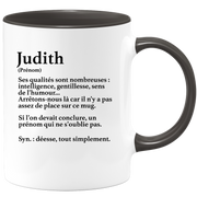 Mug Gift Judith - definition Judith - Personalized first name gift Birthday Woman Christmas departure colleague - Ceramic - White