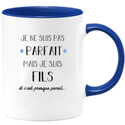 quotedazur - Mug Je Ne Suis Pas Parfait Mais Je Suis Fils Et C'est Presque Pareil - Idée Cadeau Famille, Anniversaire, Fête des Pères