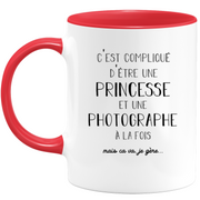 quotedazur - Mug Princesse Et Photographe A La Fois Mais Je Gère - Tasse Cadeau Femme Travail Fête Des Mères Anniversaire - Cadeau Départ ou Noël Pour Une Photographe