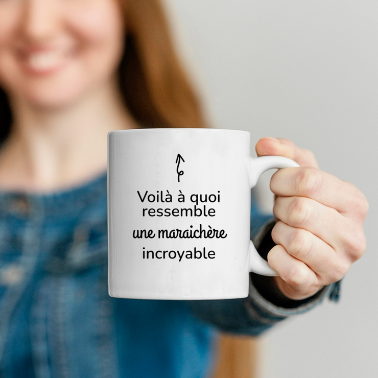 quotedazur - Mug Voilà À Quoi Ressemble Une Maraichère Incroyable - Cadeau Pour Maraichère - Cadeau Personnalisé Pour Femme - Cadeau Original Anniversaire Ou Noël