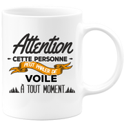 quotedazur - Mug Cette Personne Peut Parler De Voile À Tout Moment - Cadeau Humour Sport - Idée Cadeau Original     - Tasse Voile - Anniversaire Ou Noël