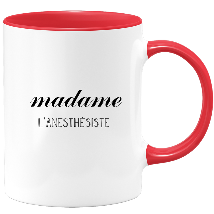 quotedazur - Mug Madame L'Anesthesiste - Cadeau Pour Anesthesiste - Cadeau Personnalisé Pour Femme - Cadeau Original Anniversaire Ou Noël