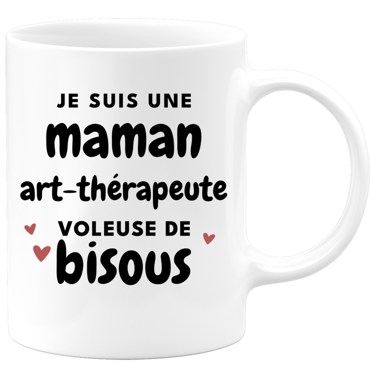 quotedazur - Mug Je Suis Une Maman Art-Thérapeute Voleuse De Bisous - Cadeau Fête Des Mères Original - Idée Cadeau Pour Anniversaire Maman - Cadeau Pour Future Maman Naissance