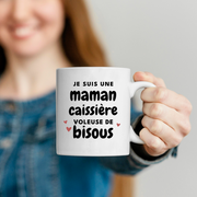 quotedazur - Mug I am a cashier mom who steals kisses - Original Mother's Day Gift - Gift Idea For Mom Birthday - Gift For Future Mom Birth