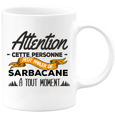 quotedazur - Mug Cette Personne Peut Parler De Sarbacane À Tout Moment - Cadeau Humour Sport - Idée Cadeau Original     - Tasse Sarbacane - Anniversaire Ou Noël