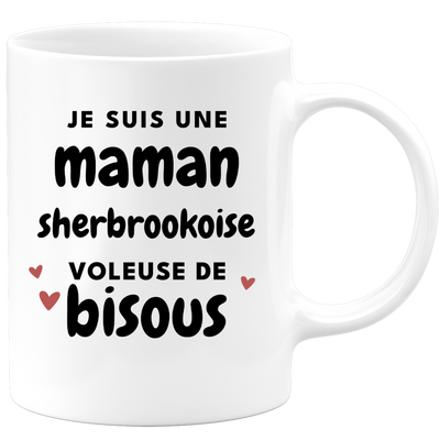 quotedazur - Mug Je Suis Une Maman Sherbrookoise Voleuse De Bisous - Cadeau Pour Sherbrookoise - Cadeau Personnalisé Pour Femme - Cadeau Original Pour Anniversaire, Noël, Future Maman Naissance