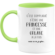 quotedazur - Mug Prénom Orlane Compliqué D'Être Une Princesse Et Une Orlane Mais Ca Va Je Gère - Cadeau Humour Prénom - Idée Cadeau  Saint Valentin - Tasse Prénom Orlane - Idéal Pour Noël