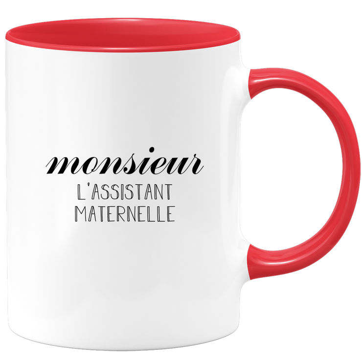 quotedazur - Mug Monsieur Le Assistant maternelle - Cadeau Humour Métier Travail  - Idée Cadeau Assistant maternelle Pot De Départ Chef Mutation - Tasse Cadeau Retraite Noël Au Bureau