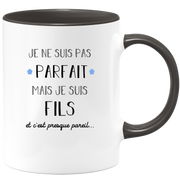 quotedazur - Mug Je Ne Suis Pas Parfait Mais Je Suis Fils Et C'est Presque Pareil - Idée Cadeau Famille, Anniversaire, Fête des Pères