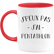 quotedazur - Mug Je Peux Pas J'ai Pentathlon - Cadeau Humour Sport - Idée Cadeau Original - Tasse Pentathlon - Idéal Pour Anniversaire Ou Noël