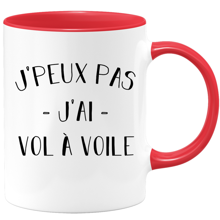 quotedazur - Mug Je Peux Pas J'ai Vol a voile - Cadeau Humour Sport - Idée Cadeau Original - Tasse Vol a voile - Idéal Pour Anniversaire Ou Noël