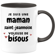 quotedazur - Mug Je Suis Une Maman Saint-Jeannoise Voleuse De Bisous - Cadeau Pour Saint-Jeannoise - Cadeau Personnalisé Pour Femme - Cadeau Original Pour Anniversaire, Noël, Future Maman Naissance