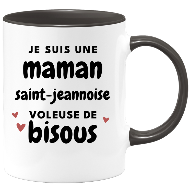 quotedazur - Mug Je Suis Une Maman Saint-Jeannoise Voleuse De Bisous - Cadeau Pour Saint-Jeannoise - Cadeau Personnalisé Pour Femme - Cadeau Original Pour Anniversaire, Noël, Future Maman Naissance