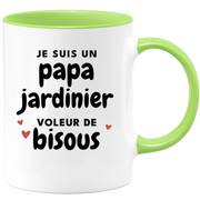 quotedazur - Mug Je Suis Un Papa Jardinier Voleur De Bisous - Cadeau Fête Des Pères Original - Idée Cadeau Pour Anniversaire Papa - Cadeau Pour Futur Papa Naissance