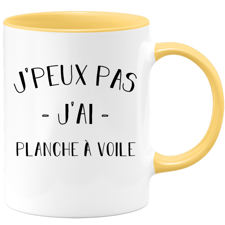 quotedazur - Mug Je Peux Pas J'ai Planche a voile - Cadeau Humour Sport - Idée Cadeau Original - Tasse Planche a voile - Idéal Pour Anniversaire Ou Noël