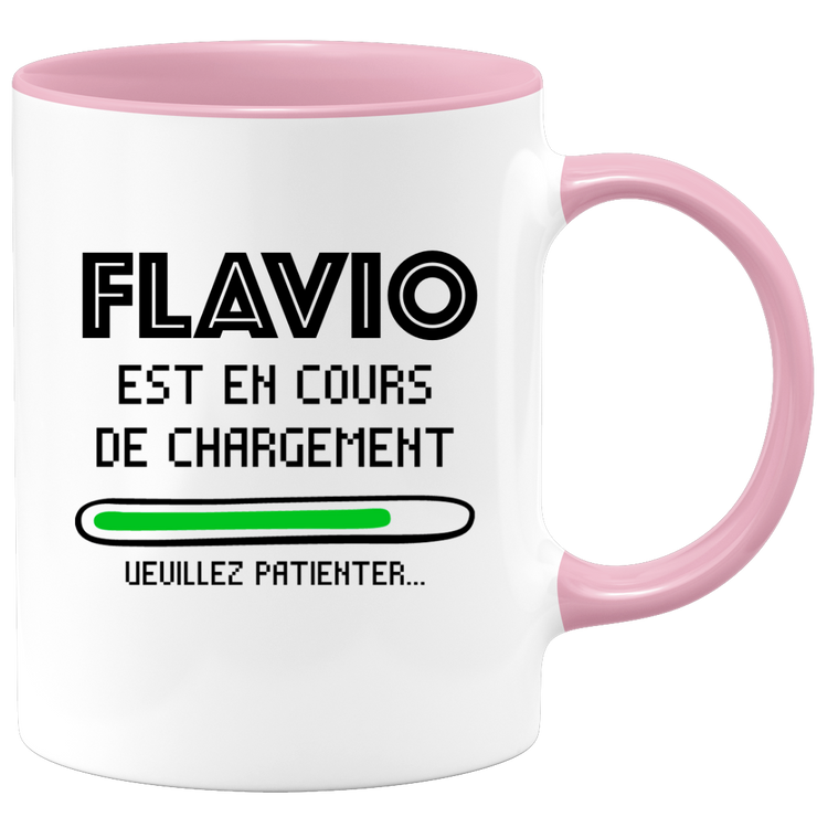 quotedazur - Mug Flavio Est En Cours De Chargement Veuillez Patienter - Cadeau Flavio Prénom Homme Personnalisé - Cadeau Annniversaire Noël Adolescent Collègue