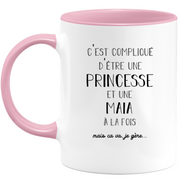 Maia gift mug - complicated to be a princess and a maia - Personalized first name gift Birthday woman Christmas departure colleague