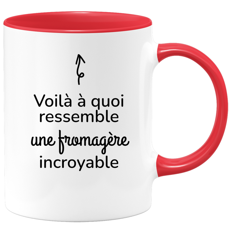 quotedazur - Mug Voilà À Quoi Ressemble Une Fromagère Incroyable - Cadeau Pour Fromagère - Cadeau Personnalisé Pour Femme - Cadeau Original Anniversaire Ou Noël