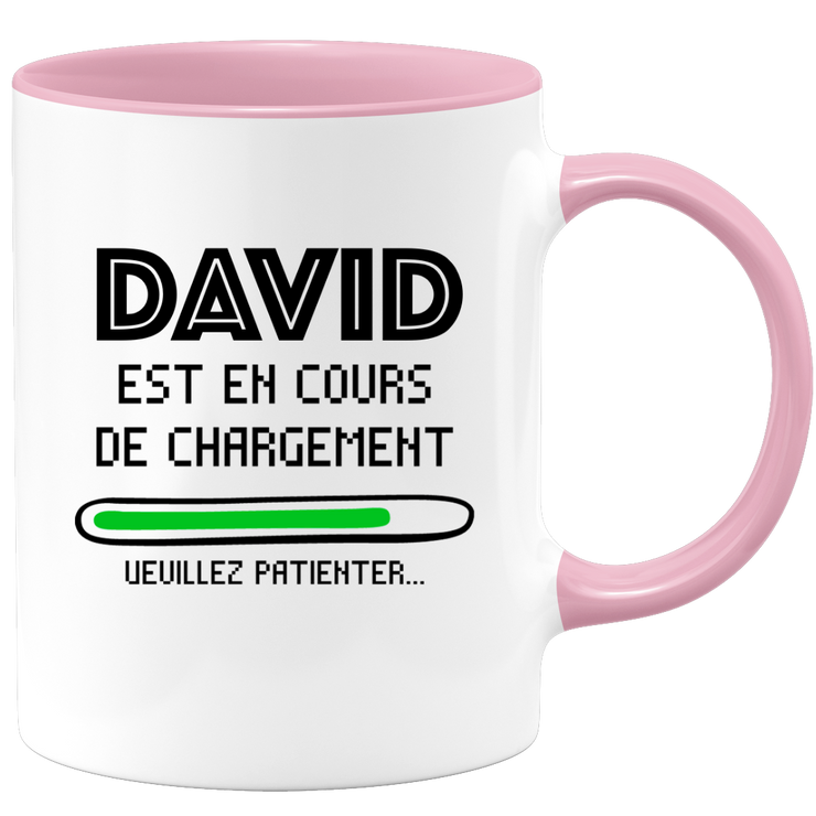 quotedazur - Mug David Est En Cours De Chargement Veuillez Patienter - Cadeau David Prénom Homme Personnalisé - Cadeau Annniversaire Noël Adolescent Collègue