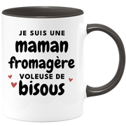 quotedazur - Mug Je Suis Une Maman Fromagère Voleuse De Bisous - Cadeau Fête Des Mères Original - Idée Cadeau Pour Anniversaire Maman - Cadeau Pour Future Maman Naissance