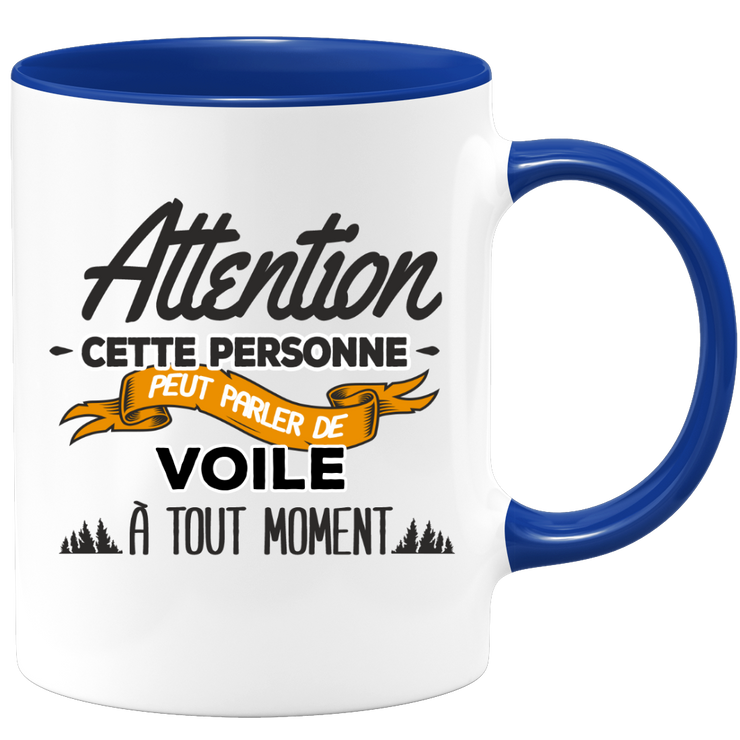 quotedazur - Mug Cette Personne Peut Parler De Voile À Tout Moment - Cadeau Humour Sport - Idée Cadeau Original     - Tasse Voile - Anniversaire Ou Noël