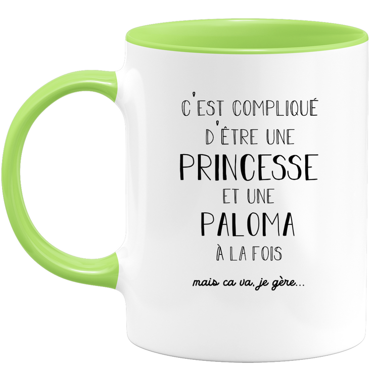 Paloma gift mug - complicated to be a princess and a paloma - Personalized first name gift Birthday woman Christmas departure colleague