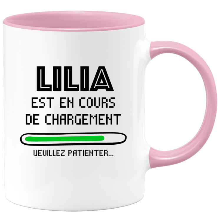 quotedazur - Mug Lilia Est En Cours De Chargement Veuillez Patienter - Cadeau Lilia Prénom Femme Personnalisé - Cadeau Annniversaire Noël Adolescent Collègue