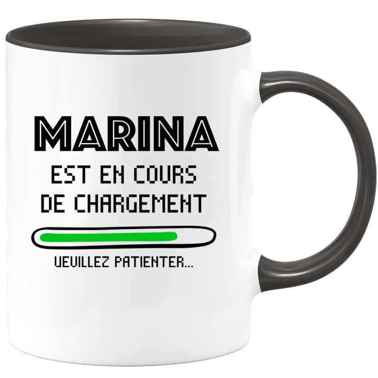 quotedazur - Mug Marina Est En Cours De Chargement Veuillez Patienter - Cadeau Marina Prénom Femme Personnalisé - Cadeau Annniversaire Noël Adolescent Collègue